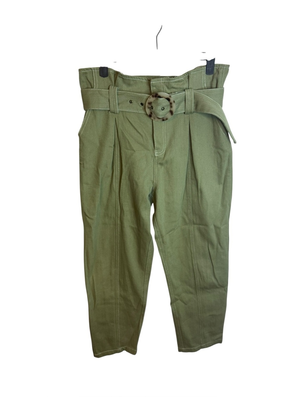 Whiteroom+ Cactus Green Cotton Paperbag Coastal Pants